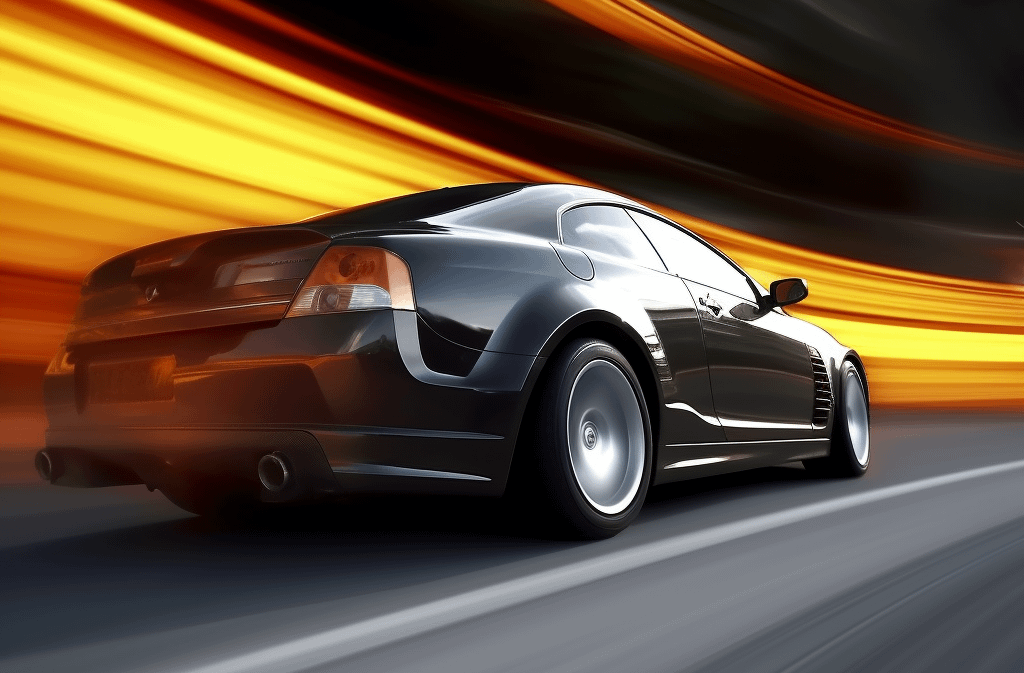 a car speeding with motion blur