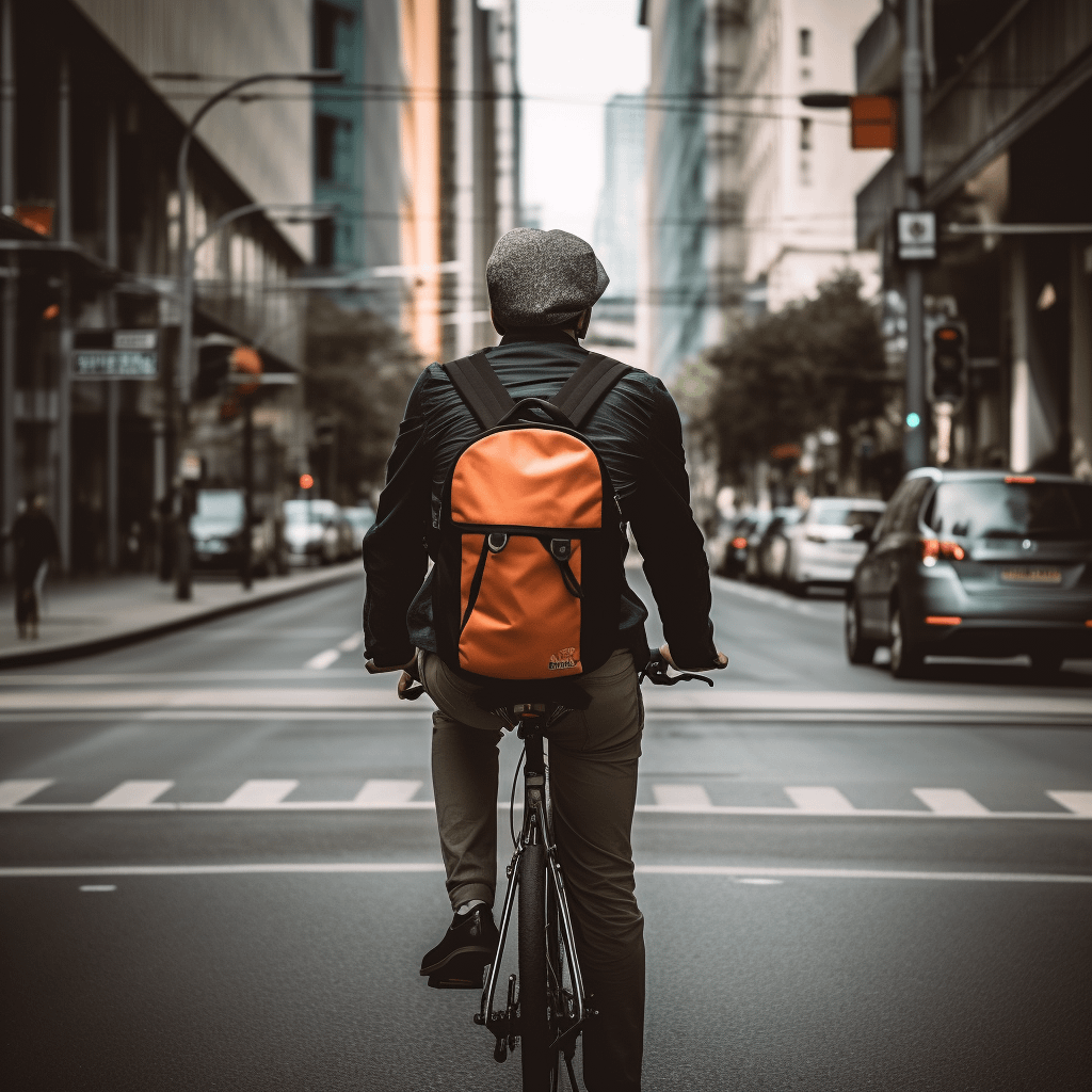 cyclist traveling on city street