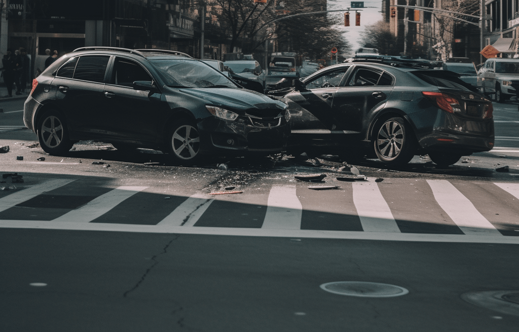 car accident on a city street