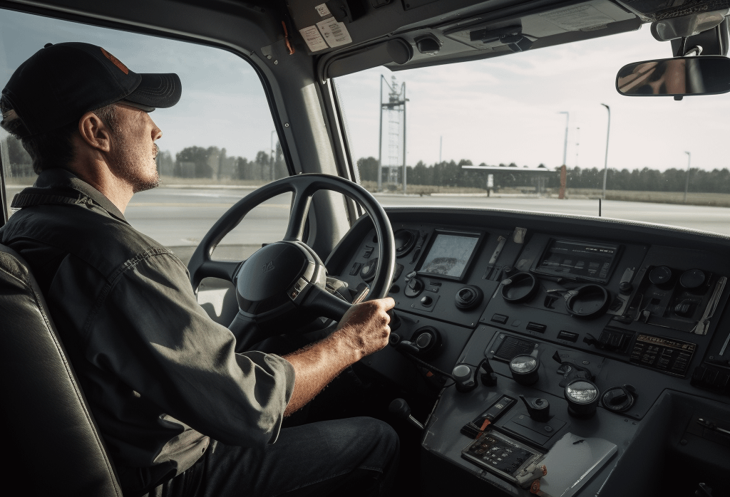 a truck driver operating a truck